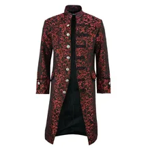 Зимнее Мужское пальто размера плюс S-5XL, готический стиль, стимпанк, Ретро стиль, фрак, Униформа, тонкие длинные теплые мужские куртки и пальто