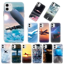 Silicone Case for iPhone X XR XS MAX 11 Pro MAX 7 8 Plus 6 6S Plus 5S SE Soft Cover aircraft plane airplane aeroplane Case Coque