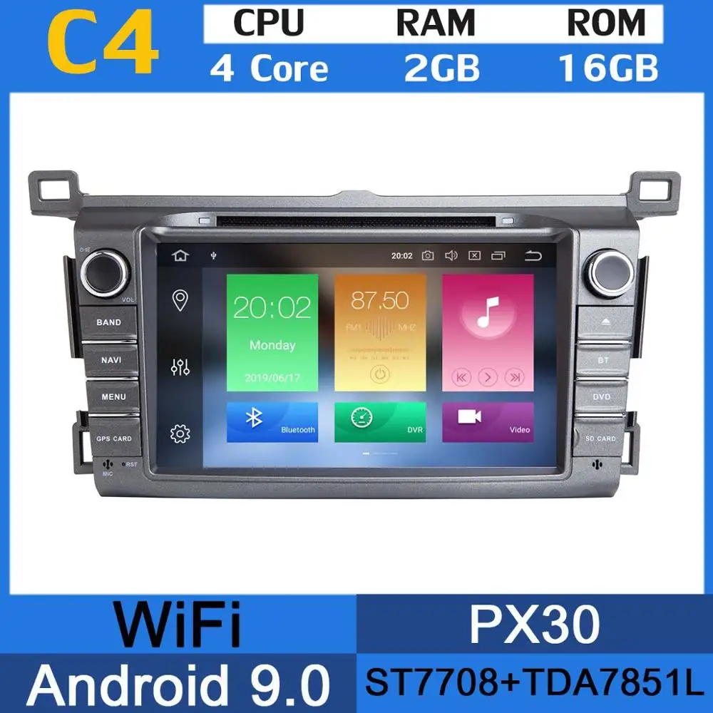 " PX6 4 Гб+ 64 ГБ Android 9,0 Автомобильный мультимедийный dvd-радио GPS для Toyota RAV4 для Toyota Previa RAV 4 2012 2013 DSP CarPlay - Цвет: 4Core 2G RAM 16G GB