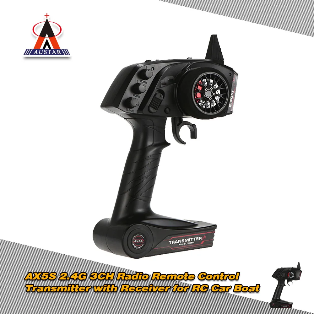 

Original AUSTAR AX5S 2.4G 3CH AFHS Radio Remote Control Transmitter with Receiver AFHDS for RC Car Boat