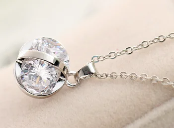 

YVV71 925 Sterling Silver Wedding Pearl Zircon Necklace Earrings crystal lovers Bracelet