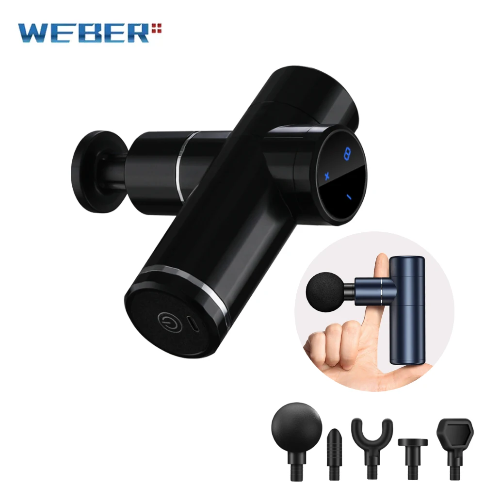 Fascia Gun Mini Impact Massager Gun LCD Touch Display Vibrator Massager For Neck Leg Electrical Muscle Stimulator To Loss Weight