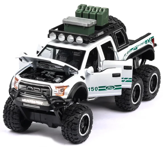 1:32 литье под давлением Ford F150 Raptor Pickup модель автомобиля из сплава, модель автомобиля, модель автомобиля, звуковой светильник, игрушки для детей, коллекция подарков