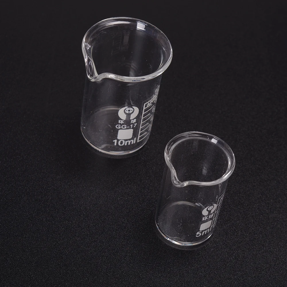 Borosilicate Glass Beaker 5/10/50/100ml High Borosilicate Thickened Measuring Cup Chemical Laboratory Supplies
