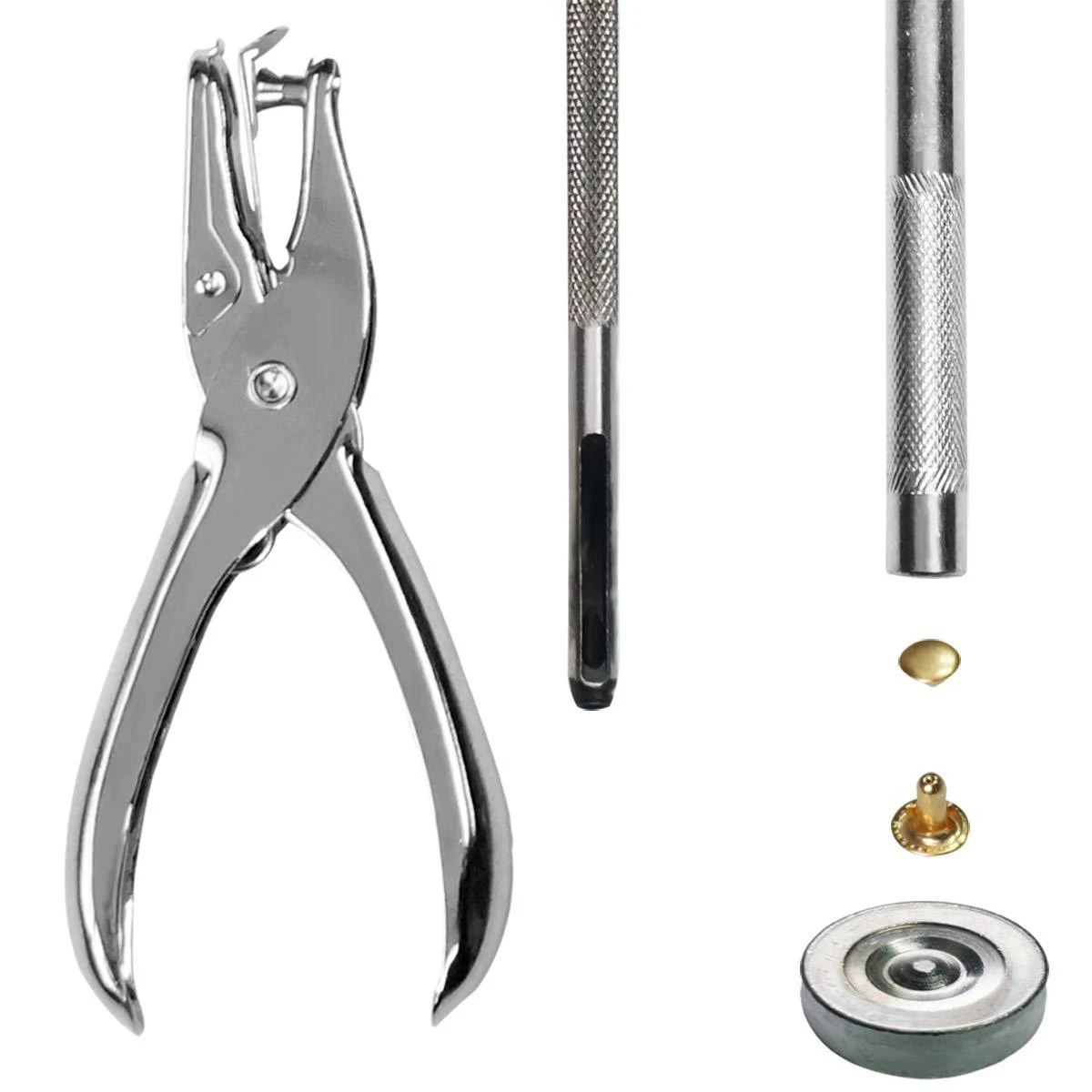 360 Sets Double Cap Leather Rivets in 3 Sizes 4 Colors with Punching Pliers 3 Setting Tools