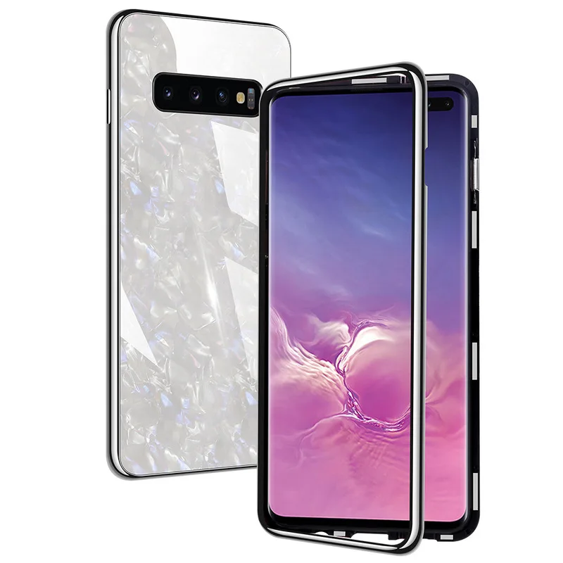Чехол с магнитной раковиной для samsung Galaxy S10 S8 S9 Plus, чехол с новым рисунком, креативный чехол с гальваническим покрытием для телефона samsung S10e, чехол - Color: White