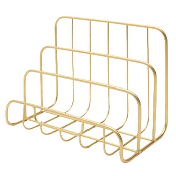 

Home Office Storage Letters Bookshelf Storage Bag Iron Frame Simple Golden Desk Accessories Gifts Simple French Style