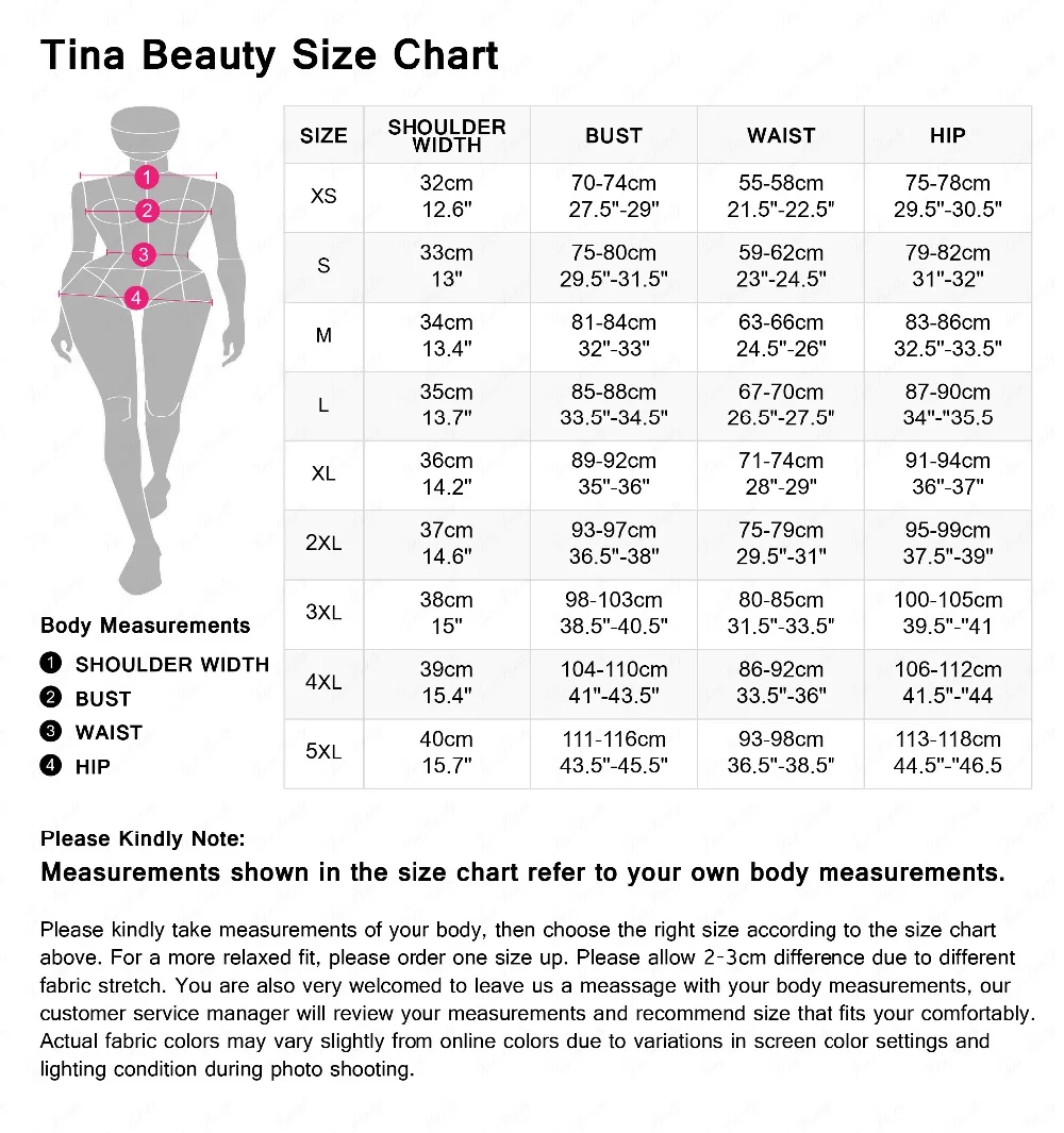 maxi elastic size chart