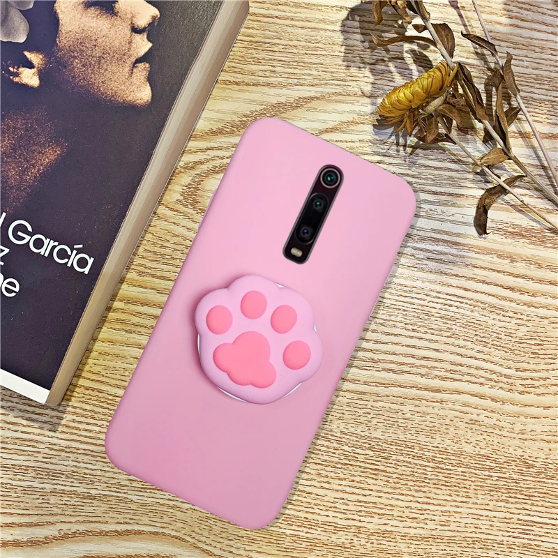 Силиконовый чехол-держатель для телефона с рисунком для Xiao mi Red mi K20 mi 9 T, милые чехлы-подставки для девочек, Матовая оболочка для Red mi K20 Pro mi 9T Pro