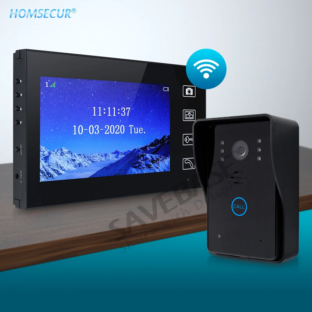 HOMSECUR 7" Wired Video&Audio Smart Doorbell Waterproof Camera for Home Security 