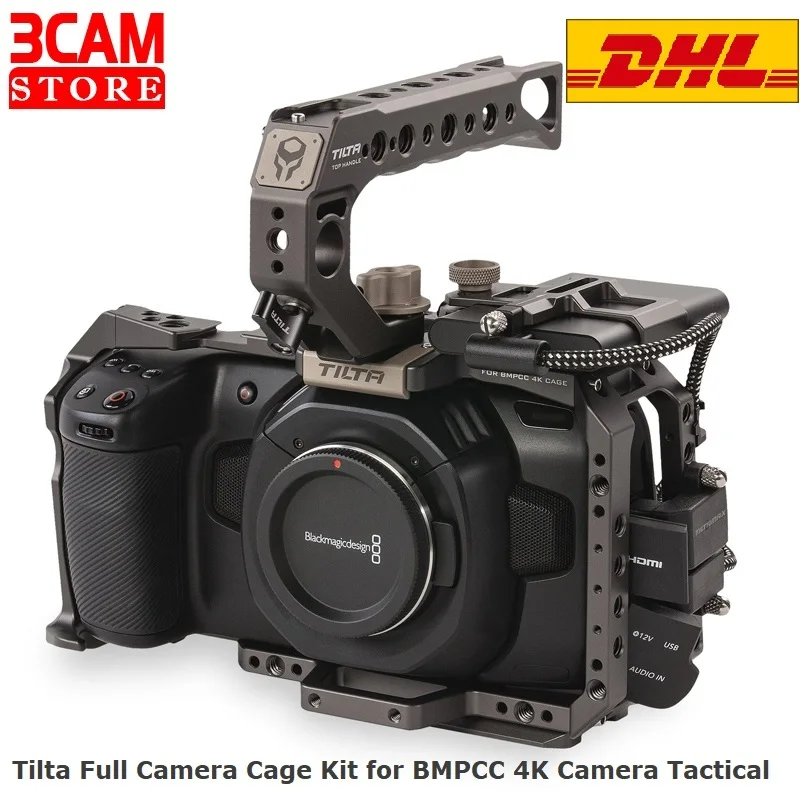 US $212.00 Tilta BMPCC 4K 6K Cage TAT01BG Tactical Finished Or Gray Full Cage SSD Drive Holder Top Handle For BlackMagic BMPCC 4K 6K
