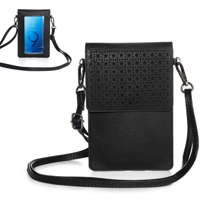

Touch Screen Purse with Clear Window Pocket Shoulder Strap Small Crossbody Bag