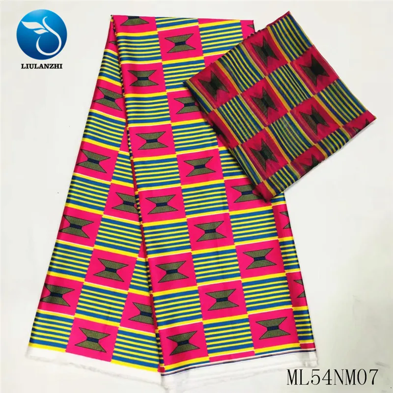 LIULANZHI африканские шелковые ткани новейший дизайн Анкара ленты sailk ткань 4+ 2 ярдов многоцветный сатин ткань ML54NM07