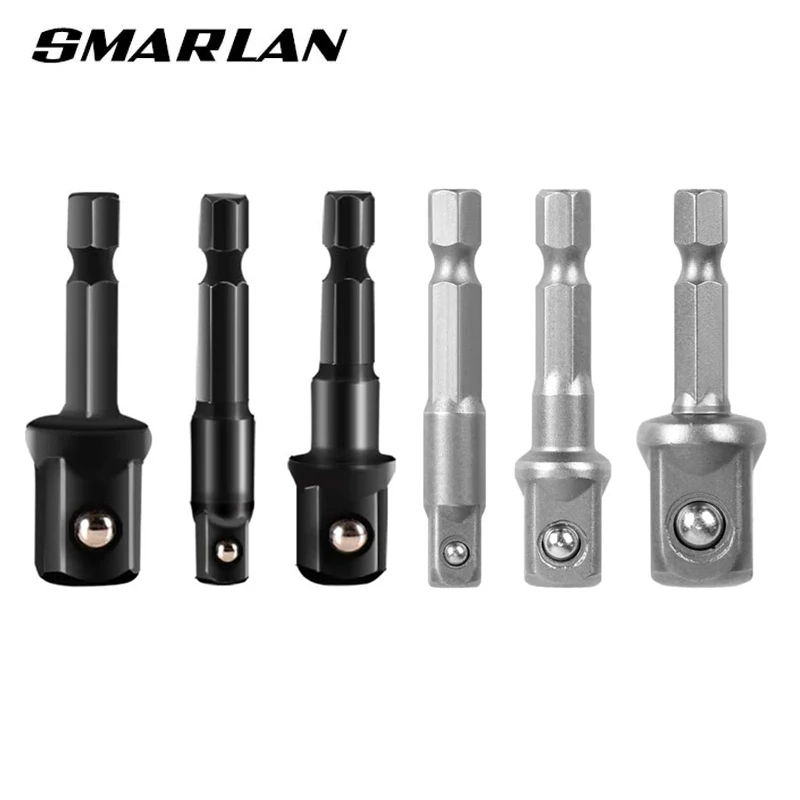 

SenNan 3pc Chrome Vanadium Steel Socket Adapter Set Hex Shank 1/4" 3/8" 1/2" Extension Drill Bits Bar Set Power Tools Accesories