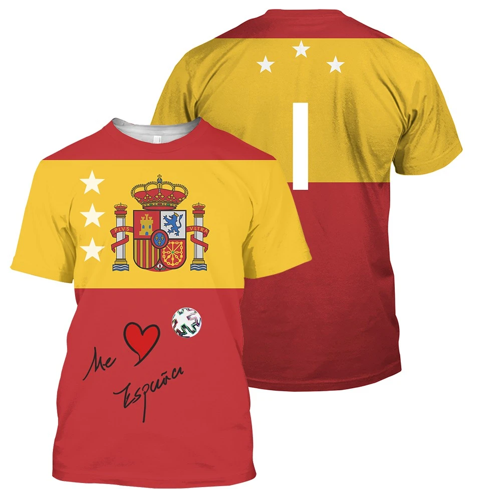 Camiseta estampado de la bandera española para hombre, de fútbol de I love Spanish football club, profesionales personalizadas de cheers|Camisetas| - AliExpress