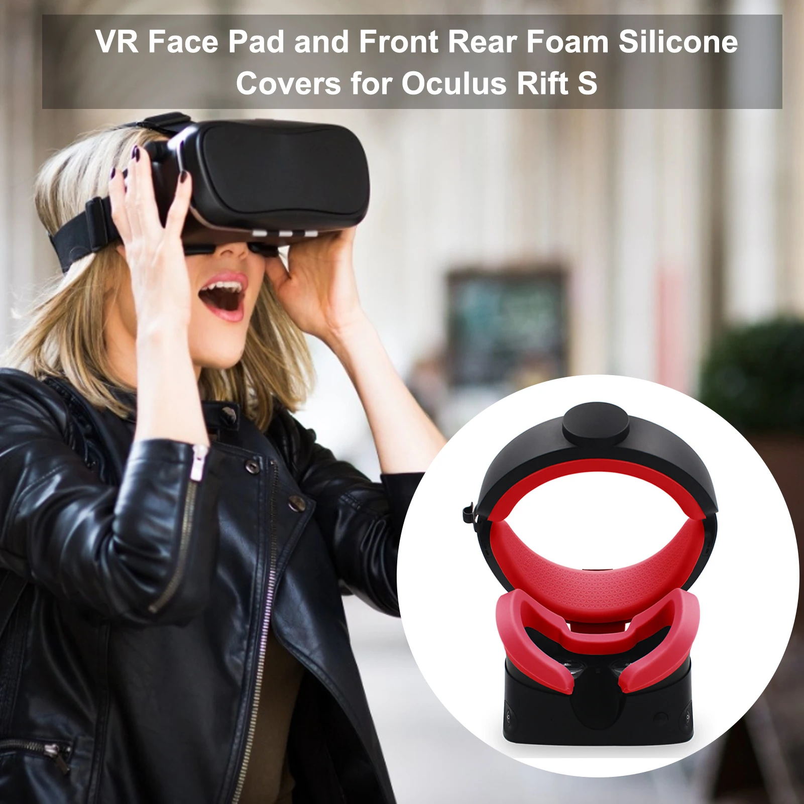 3 In1 VR Face Pad &Front Rear Foam Silicone Covers For Oculus Rift S VR Glasses Eye Mask Face Mask Skin Rift S Accessories HOT!