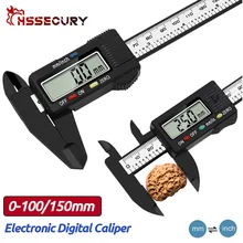 Pied à coulisse électronique à LED, 150mm, 6 pouces, en Fiber de carbone, avec jauge à 2 modes, micromètre, règle numérique, outil de mesure 