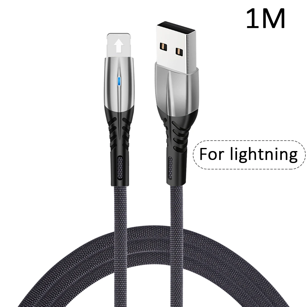 1 м Micro USB зарядное устройство кабель для быстрой зарядки Micro usb type C для iOS телефонный зарядный кабель для Android кабель передачи данных - Цвет: LT-Silver