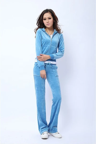 Spring/Fall 2021 Women's Brand Velvet Fabric Tracksuits Velour Suit Women Track Suit Hoodies And Pants Fat Sister Sportswear