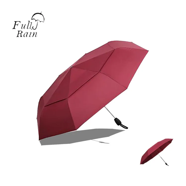 

Double Layer Ultra-strength Windproof Fiber Bone Fully Automatic Umbrella Three Folding Men Business Creative All-Weather Umbrel