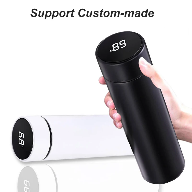 

New 304 Stainless Steel Intelligent Thermal Insulation Vacuum Flask Bottle Thermos Coffee Cup Temperature Touch Display With Cup Brush and Tea Infuser Custom-made Dropshipping Support