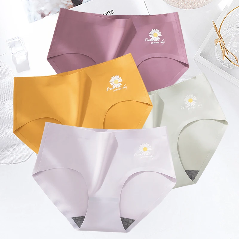 2 шт./лот женские сексуальные трусы шелковые бесшовное нижнее белье невидимые