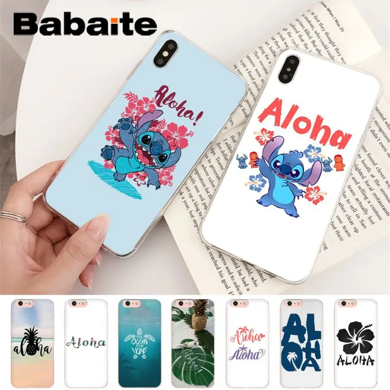 

Babaite For iphone 7 XSMAX Case Aloha Stitch Lovely Phone Accessories Case for iPhone 8 7 6 6S Plus X 5 5S SE XR XS XSMAX