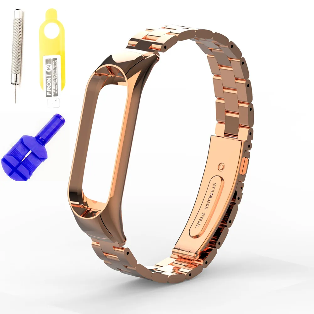 301-BXGSX-RosegoldT E-ZONE mi band 3 металлический ремешок для Xiaomi mi Band 3 Браслет Смарт-часы Band 3 аксессуар - Цвет: 301-BXGSX-RosegoldT