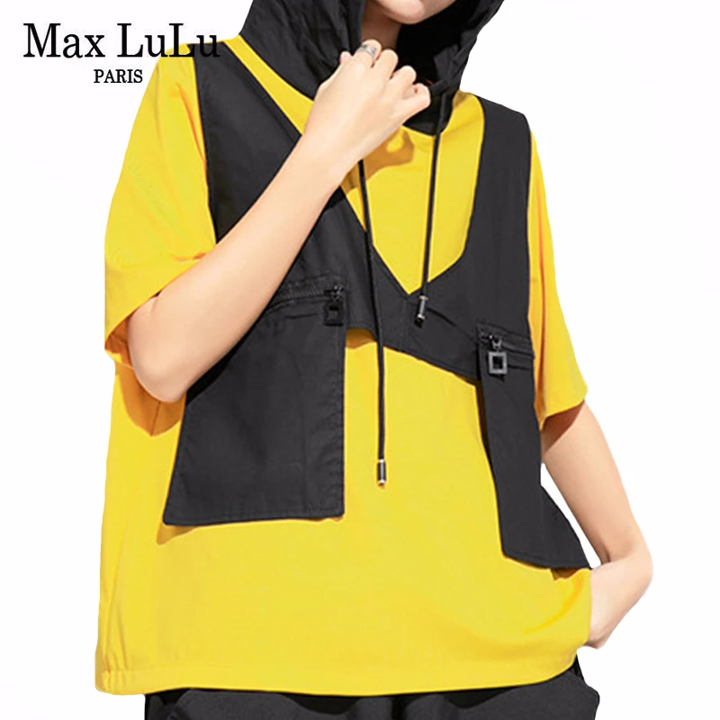 Max LuLu 2020 новые европейские модные стильные летние женские футболки в стиле панк