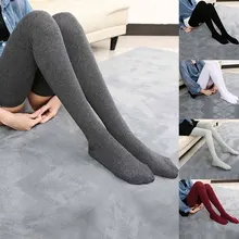 

Female All-match High Socks Solid Color Simple Over Knee Thigh Sock 1 Pair Winter Warm Comfortable 80cm Super Long Stocking