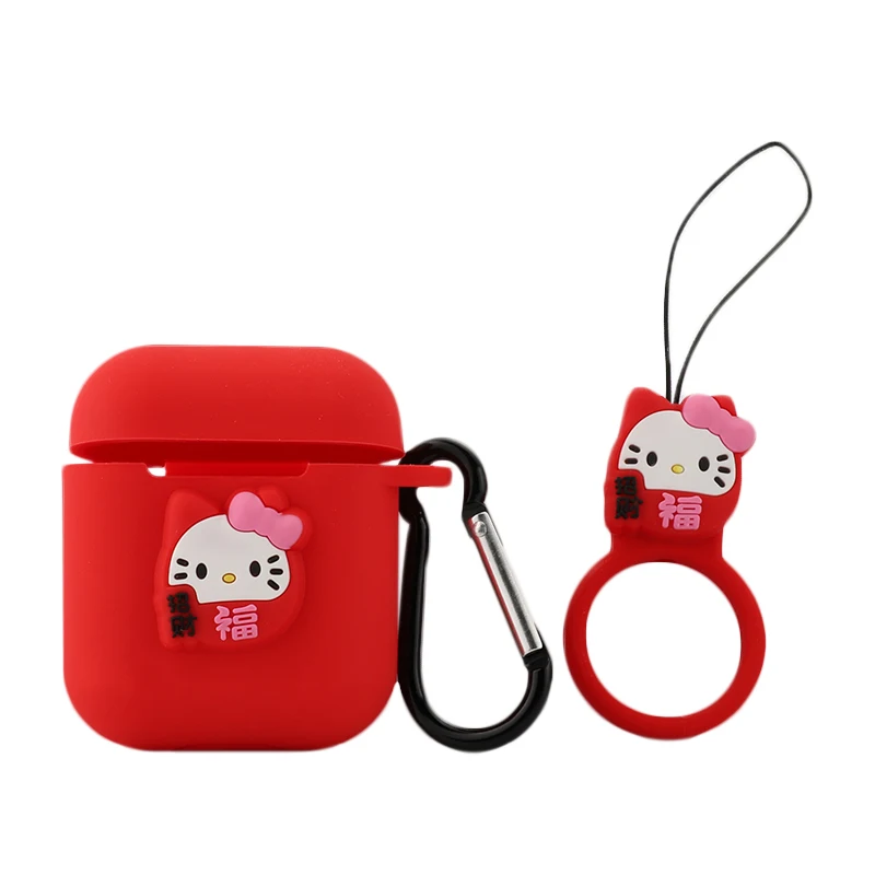 1 Мультфильм hello kitty силиконовый чехол для Apple гарнитура для airpods мягкий чехол для Air Pods I10 Tws коробка для наушников сумки аксессуары - Цвет: 1