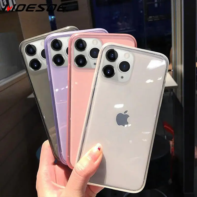 Противоударные Нескользящие простые чехлы для iPhone 11 Pro Max XR XS X 6 6s 7 8 Plus прозрачный