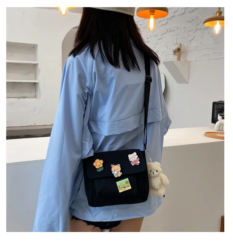 Cute Canvas Small Bag Female 2022 New Japanese Harajuku Diagonal Bag Wild Student Girl Shoulder Bag Bags for Women