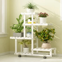 Деревянная наземная многоярусная Балконная полка зеленая гостиная Домашняя и иностранная Тазовая полка Бытовая