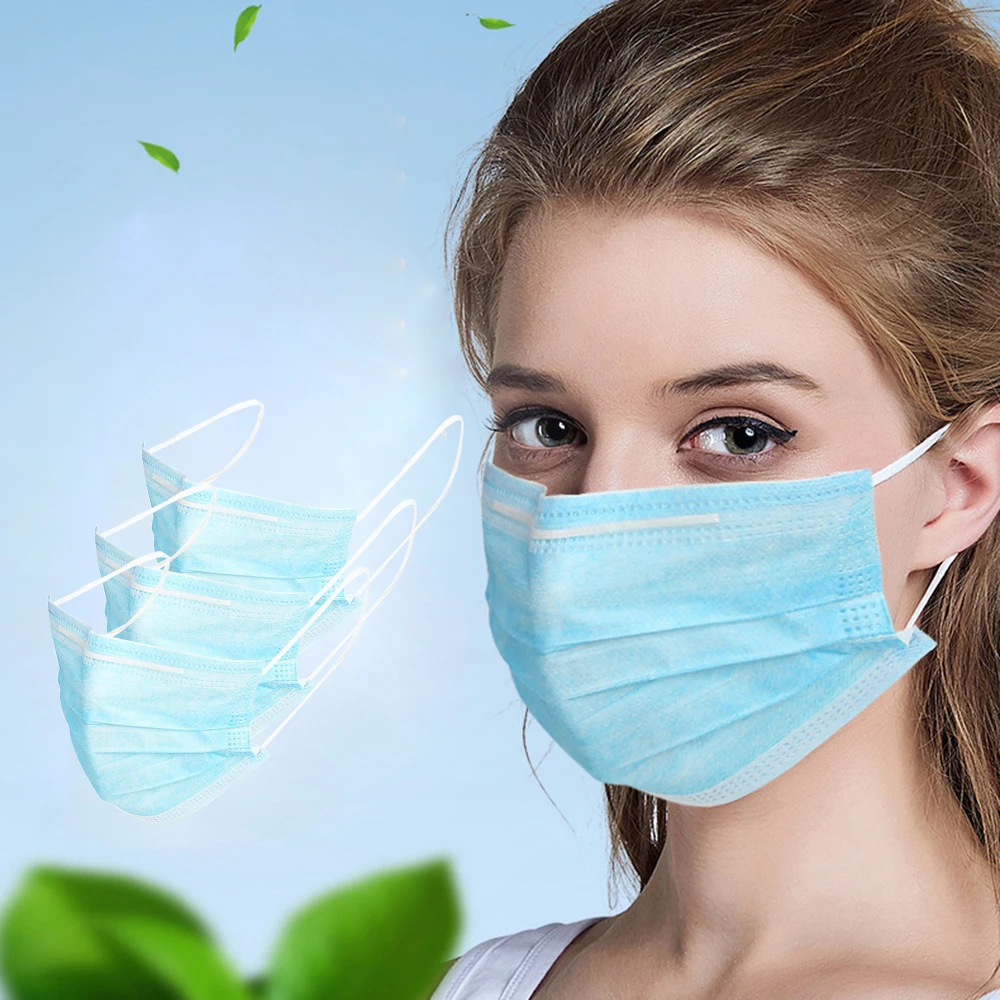 

100PCS Elastic Mouth Mask Soft Breathable Face Mask Disposable Anti-Dust PM2.5 Anti Influenza Breathing Earloops MasksN04060