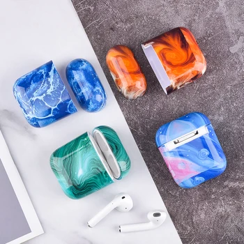 

Marble Wireless Earphone Case For Apple AirPods 1 2 Protective Waterproof Break Proof Bluetooth Charging Bags