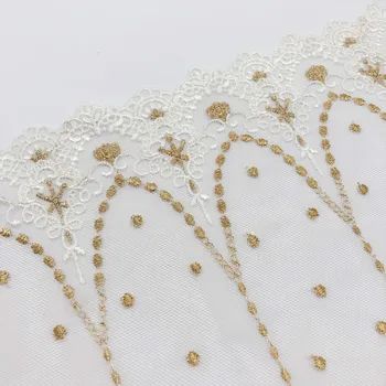 

20Yards Lace Ribbon Tape 21.5cm Wide Trim DIY accessory Embroidered Net Cord For Sewing wedding Decoration african lace fabric