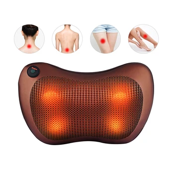 

Car Massage Pillow Heating Shiatsu Massage Pillow Cushion For Neck Cervical Pain 360-Degree Rotating Kneading Body Massager