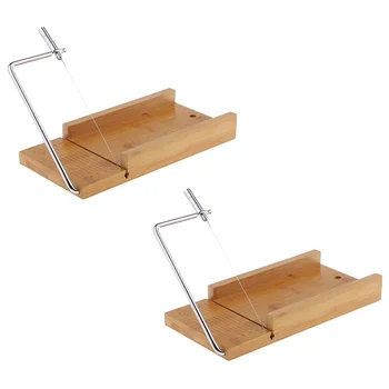 

2Pcs Wood Stainless Steel Soap Cutter Soap Making Craft Cutting Tools with Wire Slicer for DIY Christmas