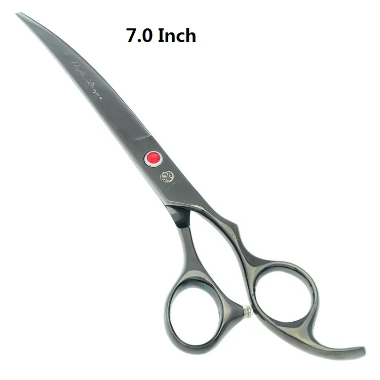Black LZS0597 7," профессиональные ножницы для ухода за домашними животными, ножницы для стрижки собак, изогнутые ножницы, ножницы для стрижки животных, инструменты для стрижки LZS0580 - Цвет: Black LZS0597