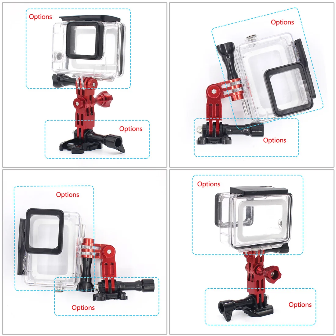 CNC алюминиевый сплав Трехходовой поворотный рычаг фиксированный Адаптер для GOPRO Hero 7 6 5 Session/Xiaomi Yi/SJ/GitUp Экшн-камера
