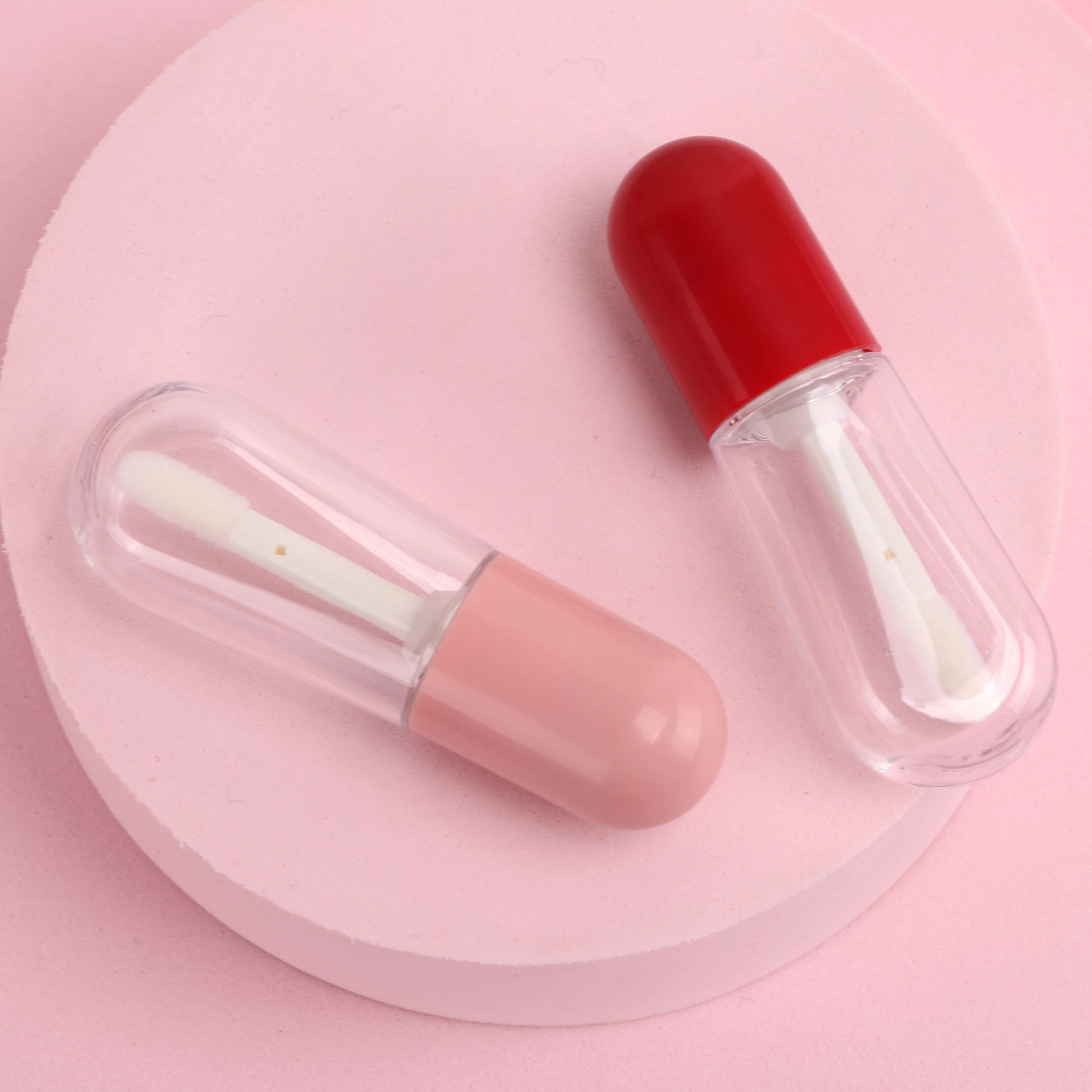 4ml Lip Gloss Tubes Mini Cute Pink Red Portable Capsule Flat Lipstick Tube Diy Cosmetic Containers Refillable Bottles | Красота и