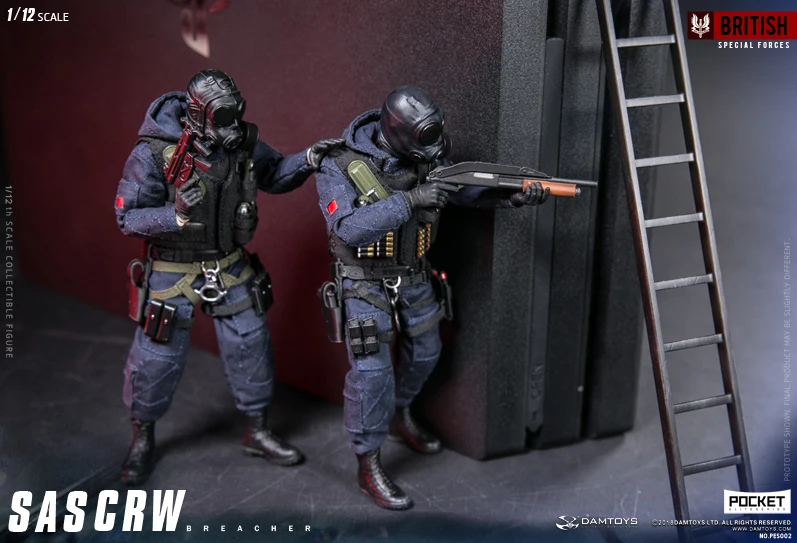 DAMTOYS 1/12 POCKET ELITE SERIES: SAS CRW Assaulter/Breacher PES001/PES002