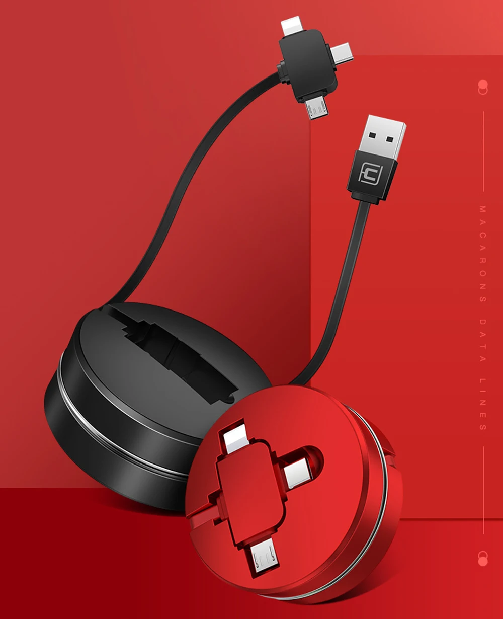 

3 In 1 USB Cable For iPhone Fast Charging Cable For Android Micro USB Type C Type-c 3in1 Mobile Phone Charge Cables Cord