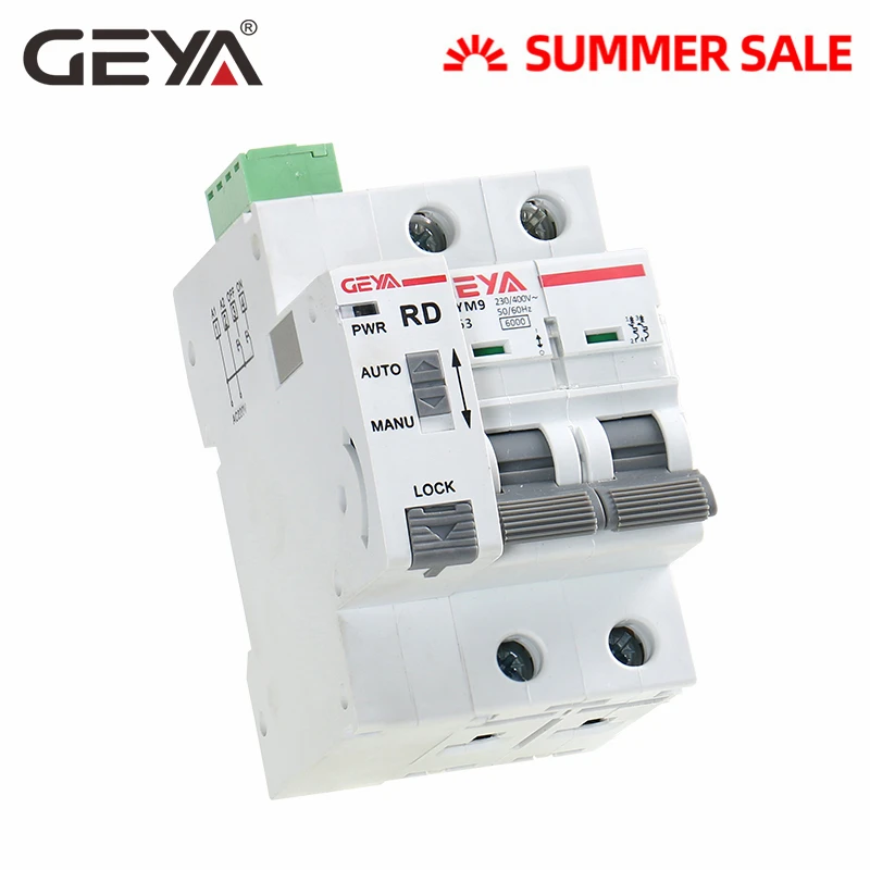 Автоматический выключатель GEYA Din Rail GYM9 2P MCB с устройством автоматического сброса