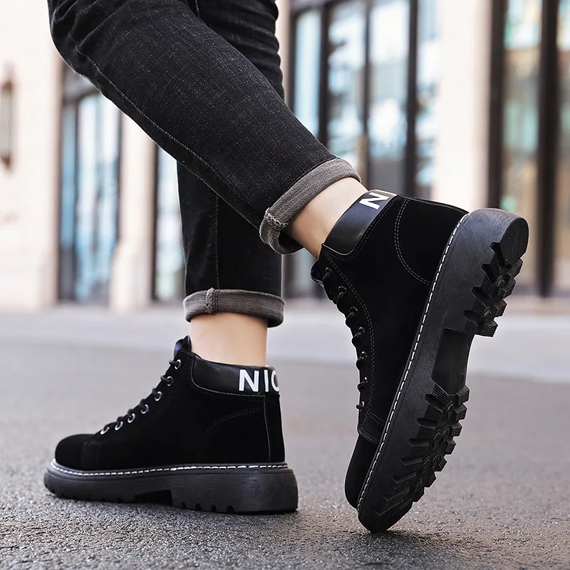 

2019 Autumn New Style Retro Martin Boots Korean-style Trend Casual Worker Boot Versatile Hight-top Cowboy MEN'S Casual Shoes