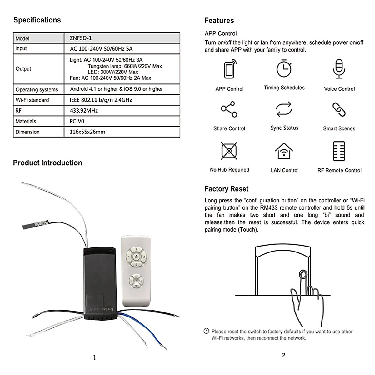 AC 100-240V WiFi+ RF APP умный Универсальный потолочный вентилятор лампа пульт дистанционного управления ler Kit пульт дистанционного управления фотовспышка