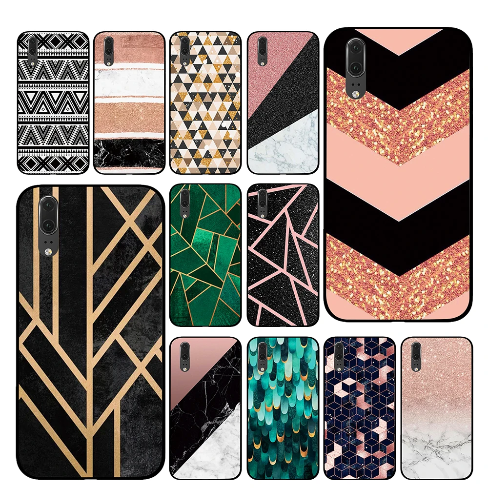 

rose gold glitter marble For Huawei Honor V9 V10 8 9 10 8X 5A 7A 5X Play Lite TPU Phone Cases Cover