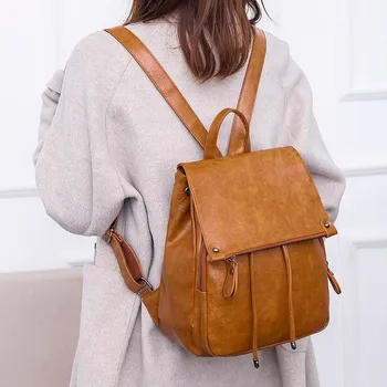 

vintage backpacks Women Ladies Fashion Retro Shoulder Backpacks Bags female pouch gifts рюкзак женский solid pu leather bags new