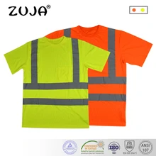 ZUJA высокая видимость защитная Рабочая Рубашка дышащая рабочая одежда защитная Светоотражающая рубашка поло